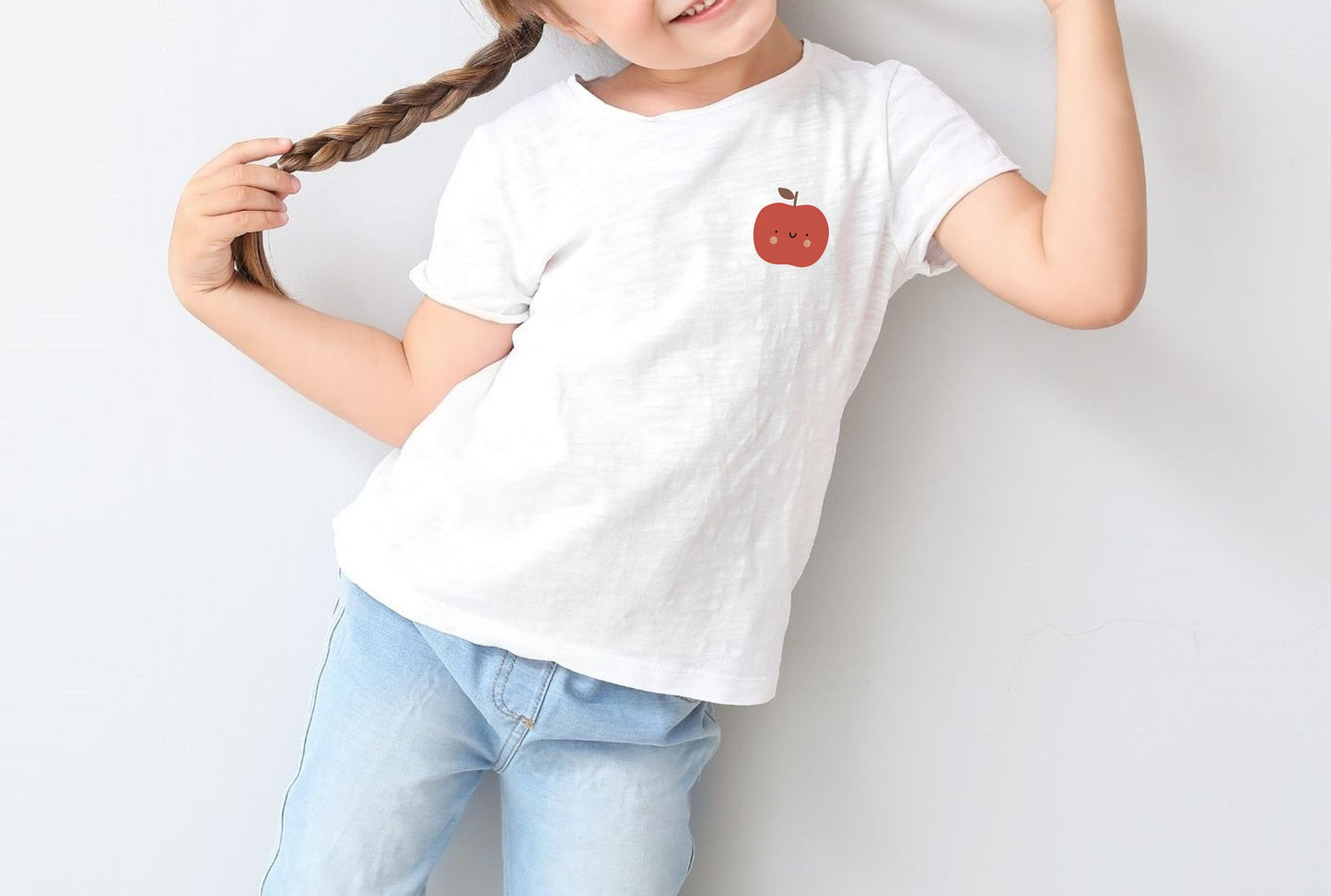 Bügelbild lustiger Apfel / Kind / Patch / Aufnäher / Bügelmotiv