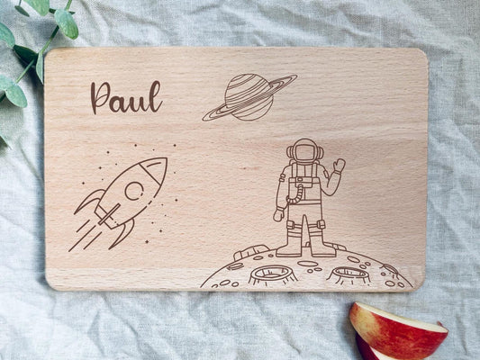 Personalisiertes Weltraum-Schneidebrett | Frühstücksbrett für Astronauten