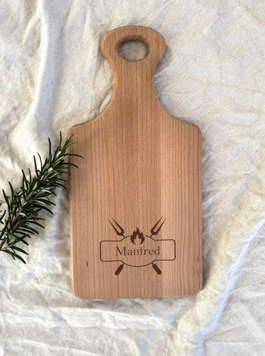 Personalisiertes Schneidebrett für Grillfans – Perfektes BBQ-Geschenk mit individueller Gravur
