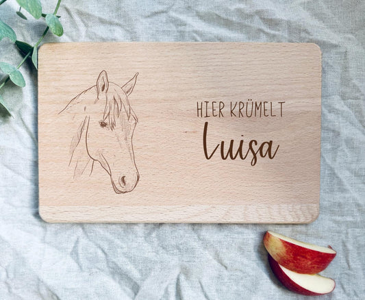 Frühstücksbrettchen mit Name | Bagger, Einhorn, Pferd, Dino, Feuerwehr, Wal