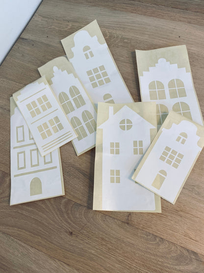 Fensterbild Haus / Weihnachtsfenster / Hausreihe / Sticker / Aufkleber