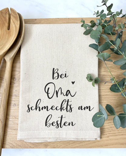 Geschirrtuch „Für die beste Oma“ – perfektes Geschenk für Oma aus 100% Baumwolle