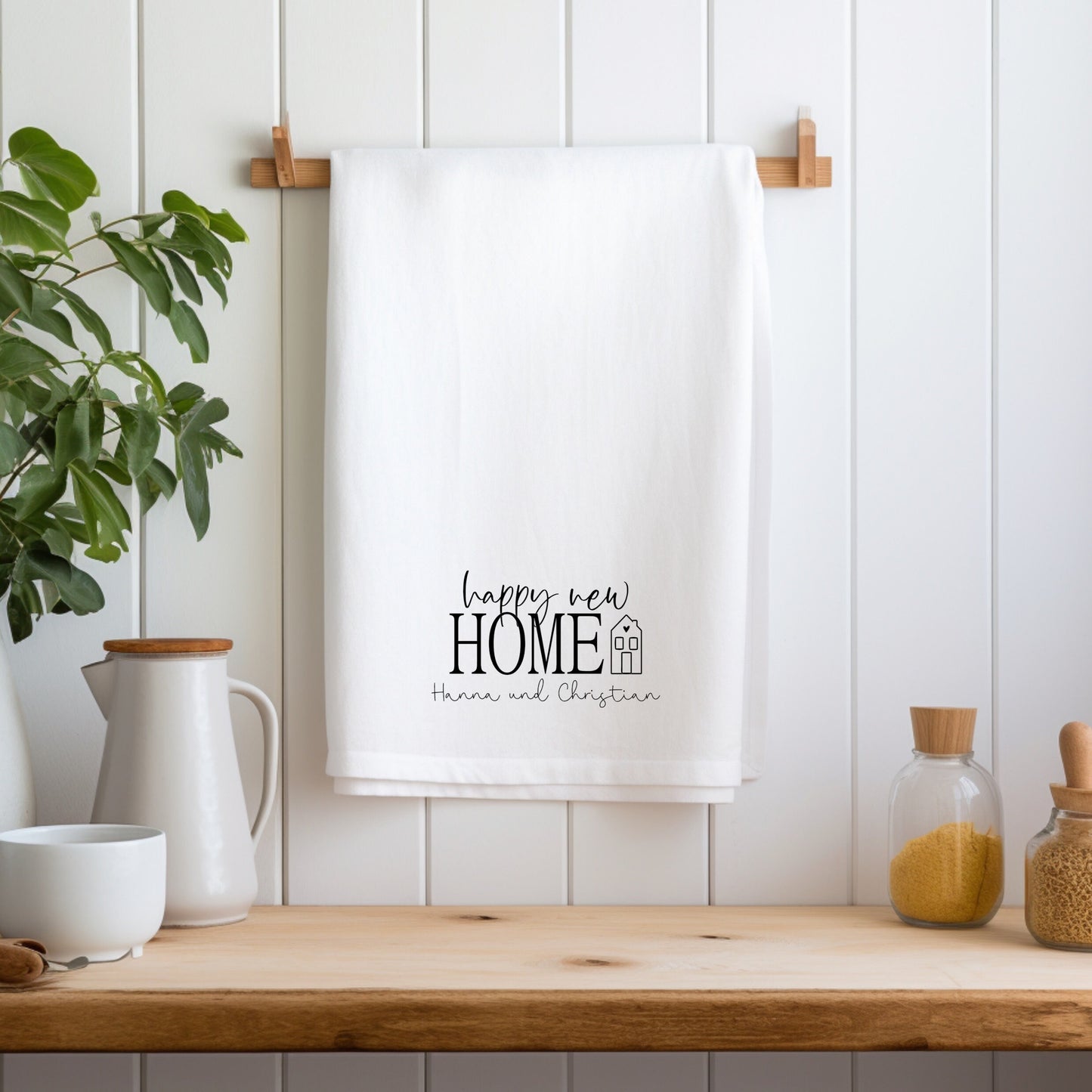Personalisierbares Geschirrtuch zum Einzug – stilvoll, praktisch & hochwertig