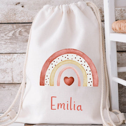 Beutel wechselkleidung Kita mit Regenbogen