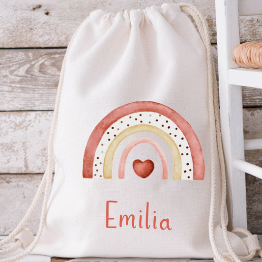 Beutel wechselkleidung Kita mit Regenbogen