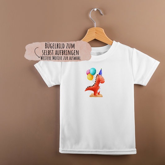 Bügelbild Party Dino