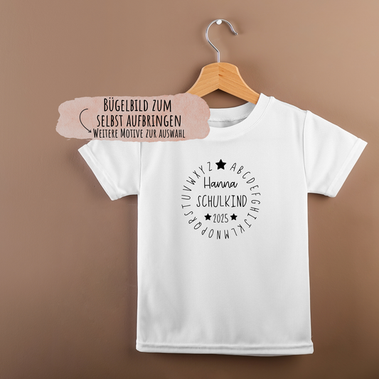 Bügelbild Schulkind / Einschulung 2025 mit Namen