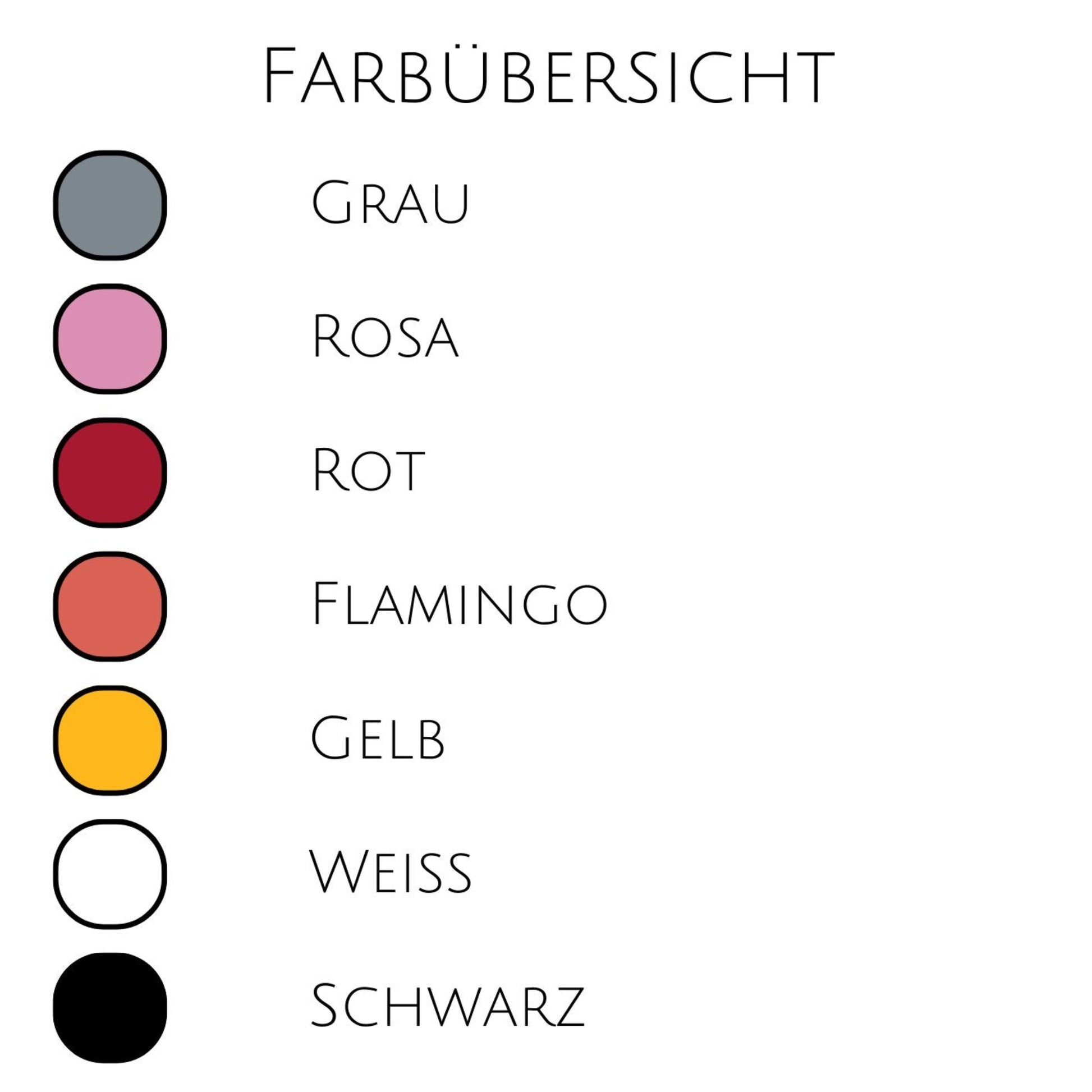 Farbübersicht Wechselkleidung 