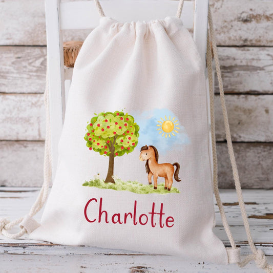 Pferdemädchen Kita Tasche