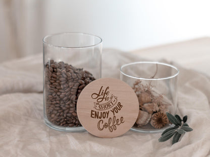 Vorratsglas mit Holzdeckel | Kaffeedose | Kaffee Liebhaber