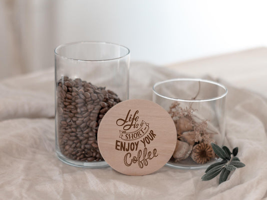 Vorratsglas mit Holzdeckel | Kaffeedose | Kaffee Liebhaber